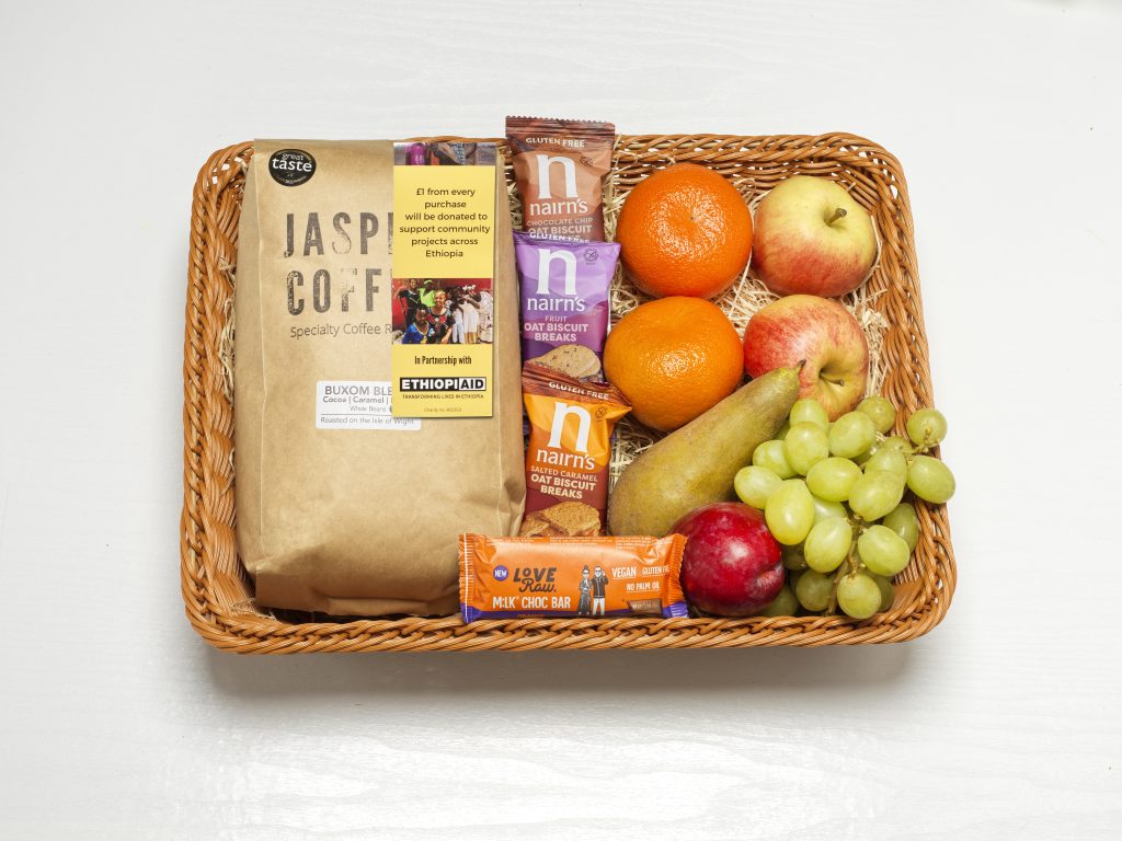 Fruit Gift Basket with Coffee